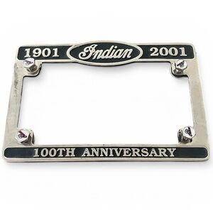 Indian 100th Anniversary Motorcycle License Plate Frame - 1901-2001 Collectors